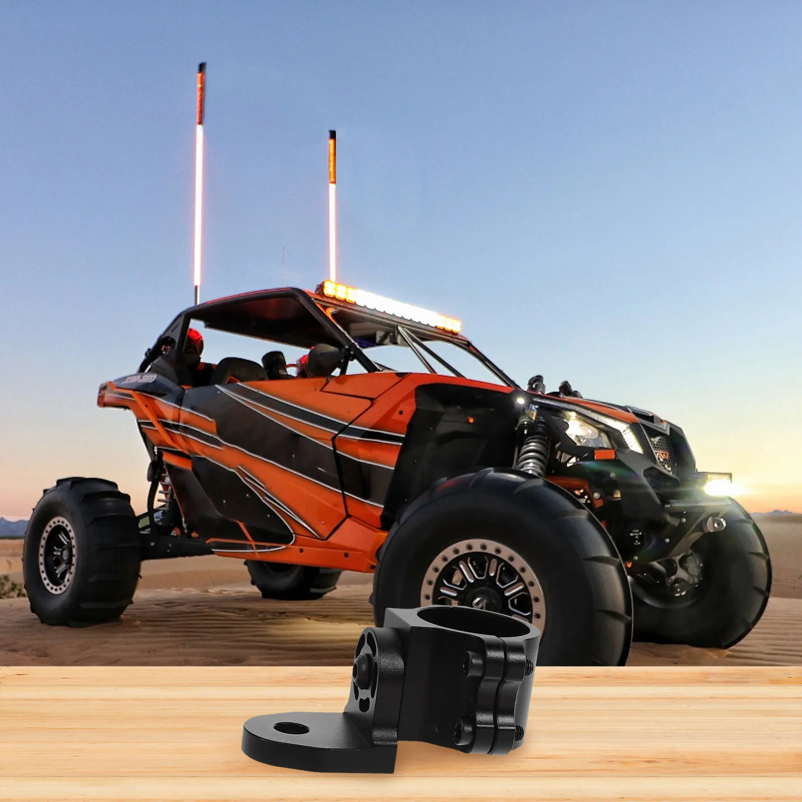 

Кронштейн для крепления флагштока для установки светодиодной панели на UTV, черный, усиленный, регулируемый держатель для освещения