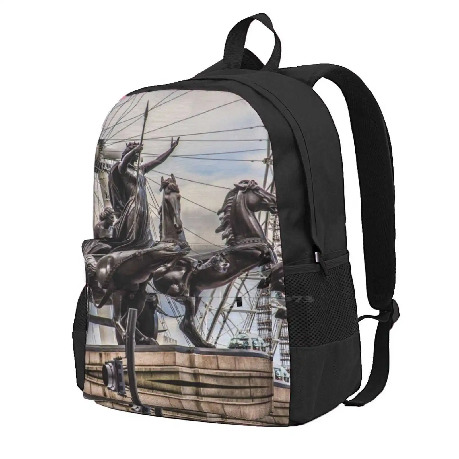 159 statue of boadicea and Her daughters in London School Storage BAG Student's BACKPACK London boadicea Boudicca