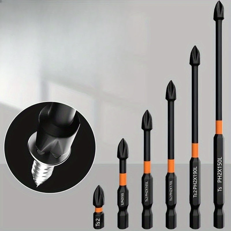 

6 шт., крестовая отвертка, сильная магнитная противоскользящая электрическая отвертка высокой твердости, электрическая дрель, расширенная шестиугольная