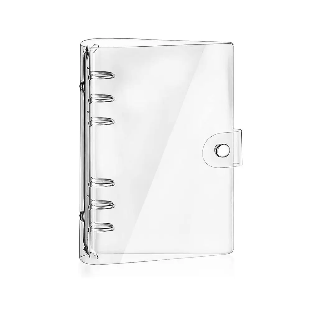 Folder Spiral Button Closure Planner PVC Notebook Cover School Office Supplies Ring Binder Cover Loose Leaf Folder Notebook