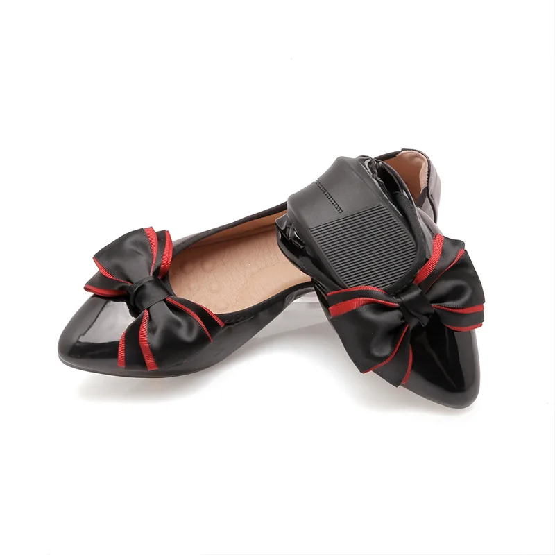

Women Shoes Spring Women Flats Soft Soles Pointed Toe Bowknot Foldable Ballet Flats Woman Slip On Loafers
