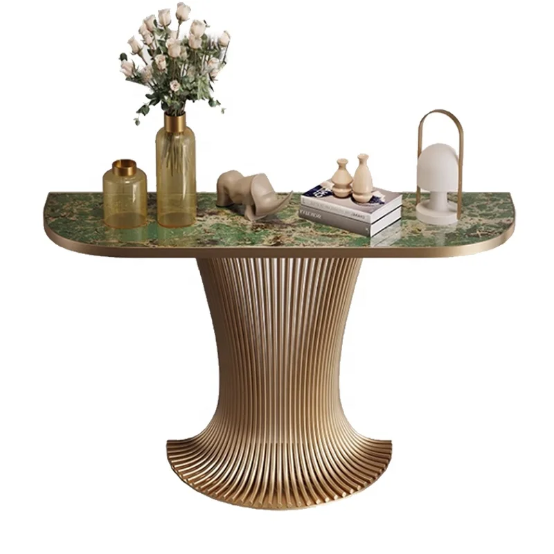 xk-Modern Living Room Stainless Steel High-grade Corridor Decoration Cabinet Stainless Steel Rock Plate Porch Table Side Table）