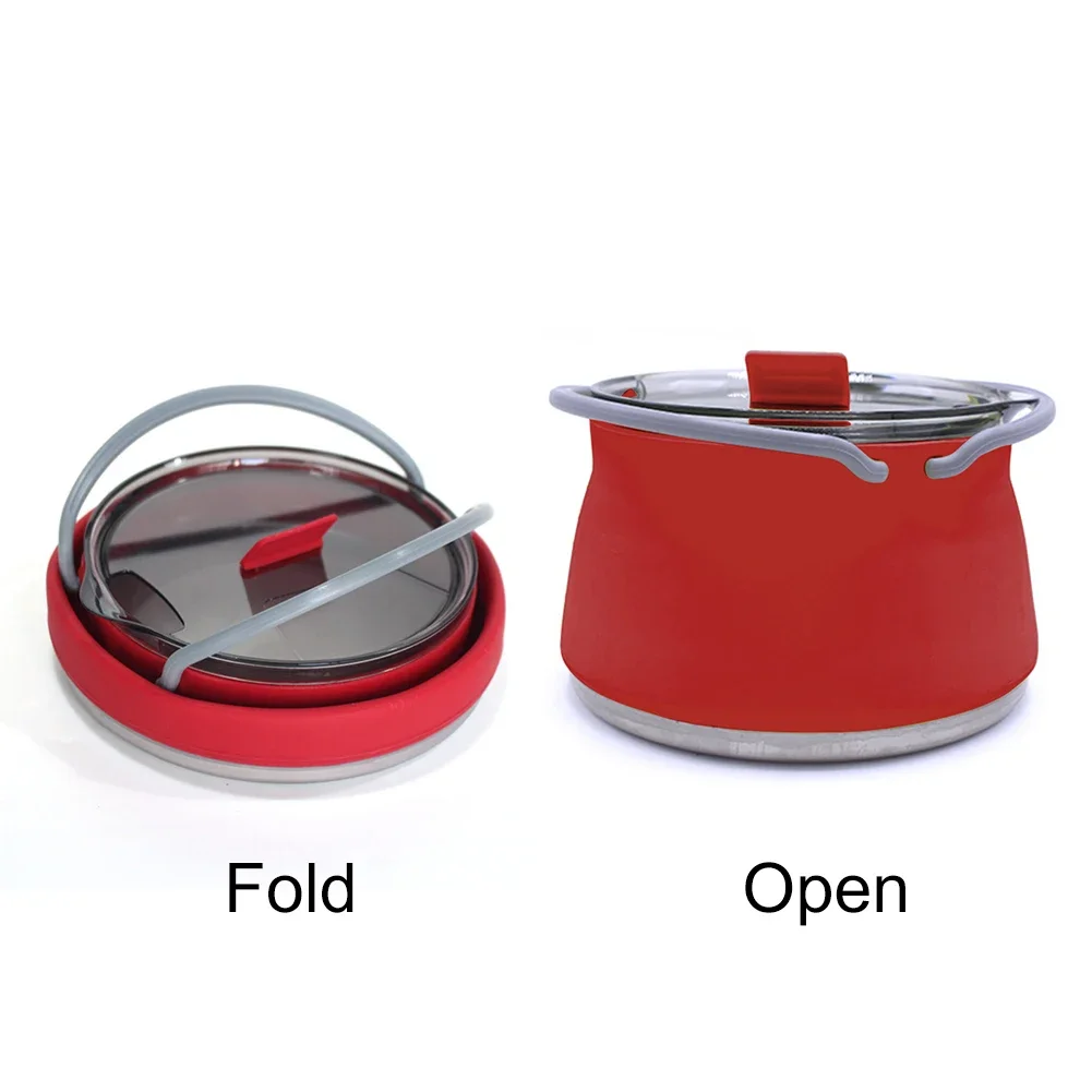 

Foldable Water Kettle Lightweight Camping Kettle Compact Collapsible Hot Water Boiler with Ergonomic Handle Mini Travel Kettle