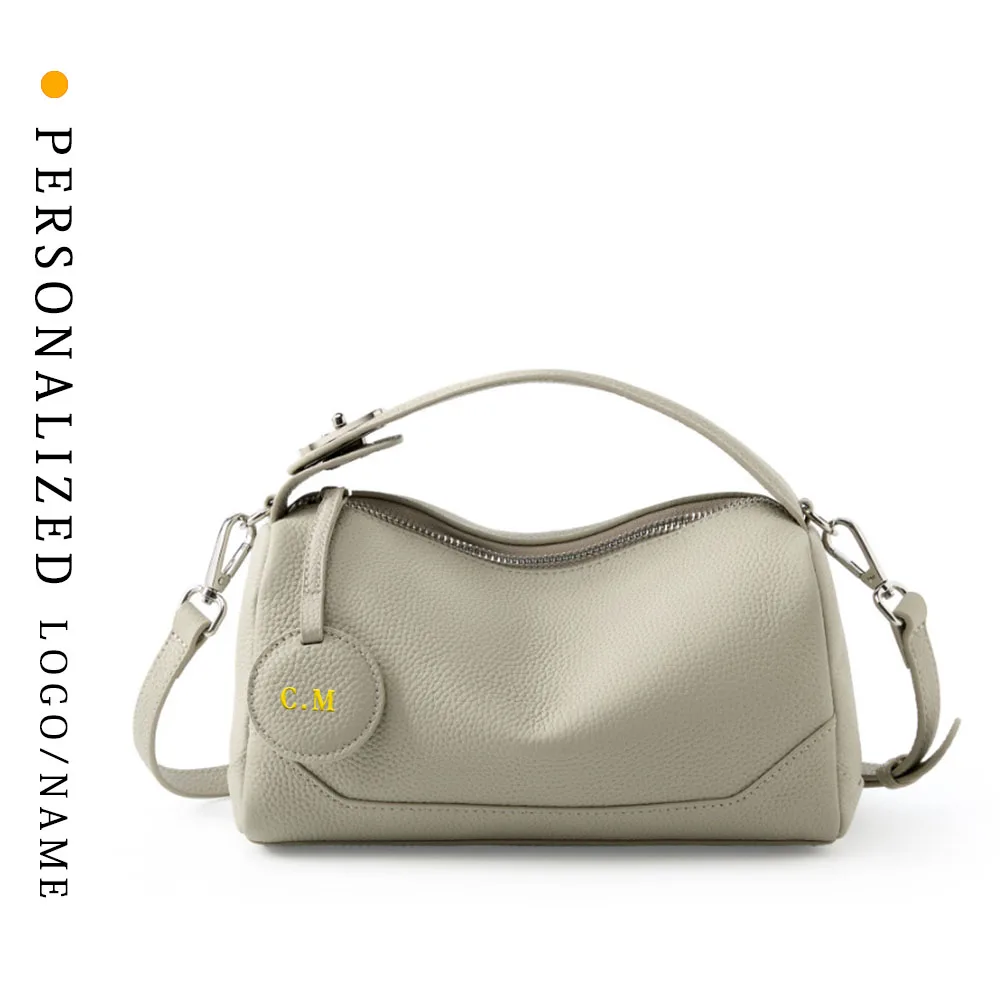 2025 Personalized Gold-pinned TOGO Top Layer Cowhide Women's Bag Fashionable Pillow Bag Versatile Trendy Handheld Crossbody Bag