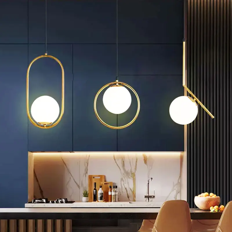 Modern LED Pendant Ceiling Lights, Pendurado Lâmpada para cabeceira, Quarto, Sala de jantar, Restaurante, Café, Bar, Vidro, Luminária interior