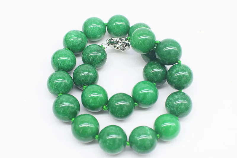 green jade round 10/12/14/16/18mm necklace 17inch  wholesale beads nature FPPJ woman 2018