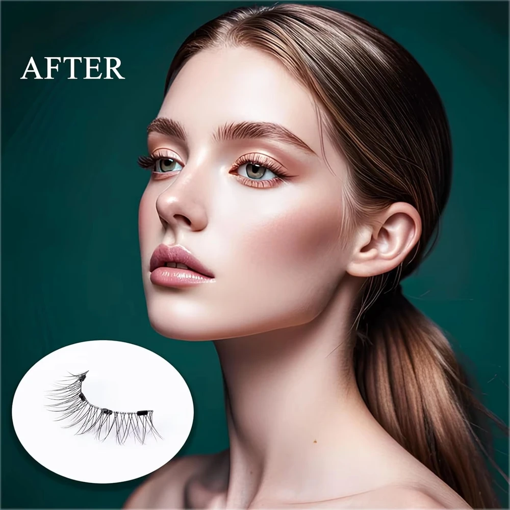 Ciglia magnetiche 2 paia Ciglia di visone 3D fatte a mano Ciglia finte riutilizzabili Set Strumento per pinzette per trucco ciglia finte lunghe naturali
