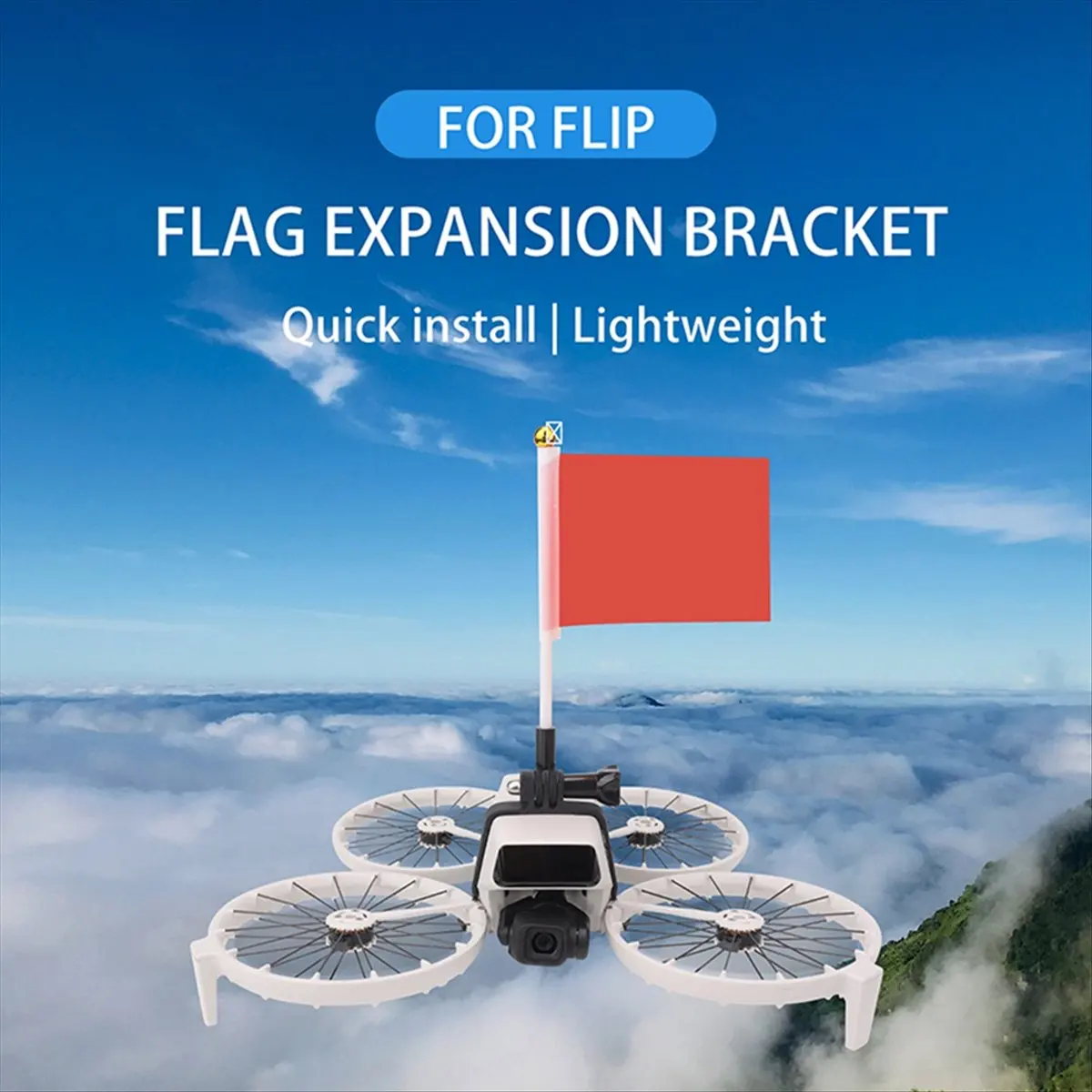 For FLIP Drone Flag Top Extension Mount Bracket DIY Flag Hanging Modification Clamp Holder