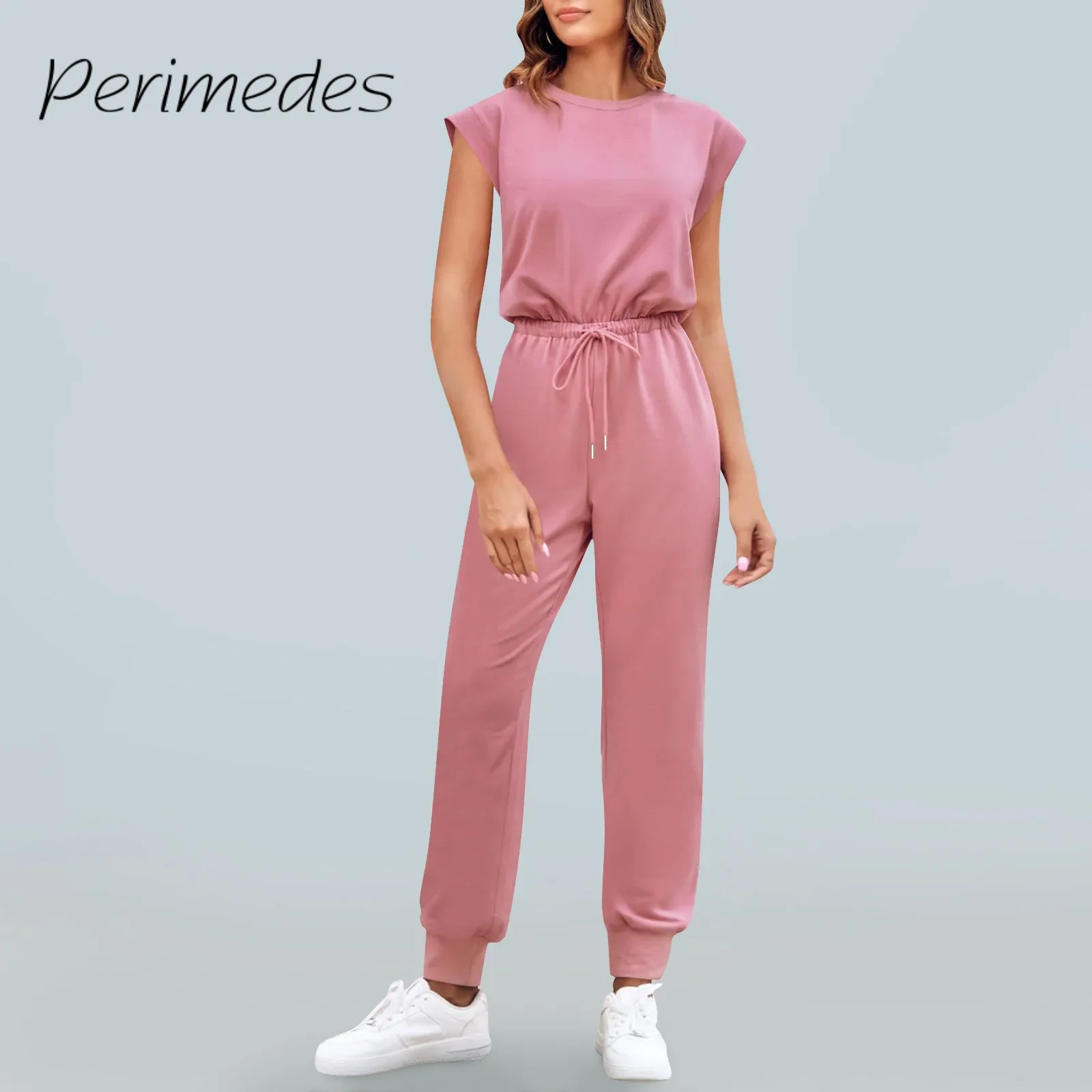 

Women's Casual Loose 2024 Jumpsuit Sleeveless Vest Round Neck Wide Leg Summer Fashion Jumpsuits Women's Work Wear Summer