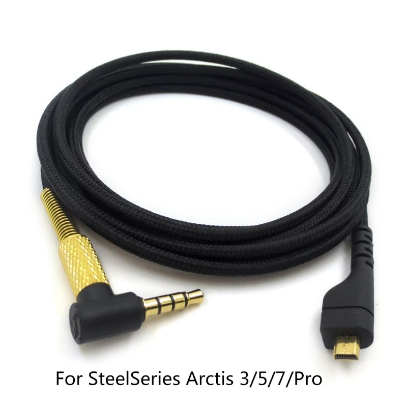 2024 New Replacement 3.5mm Nylon Gaming Headset Audio- Cable For Steelseries Arctis 3/5/7/Pro For Laptop 2m Long