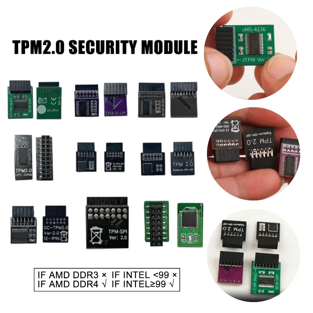 Módulo de seguridad de cifrado TPM2.0 con interfaz LPC MSI de 14 pines compatible con placas base multimarcas 12 14 18 pines de 20-1 pines