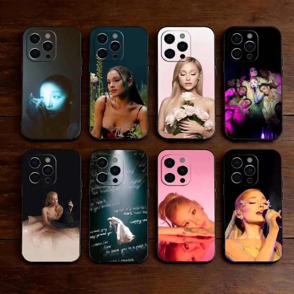 Hot Singer Ariana Grande Gift Phone Case Black Silicone Soft For IPhone 17 16 15 14 13 12 11 X XR Plus Pro Max Plus