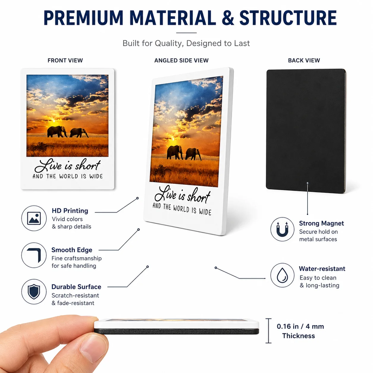 Custom square Refrigerator Magnet Home Decoration Beautiful Scenery Fridge Magnet Sticker Manufacturer Fridge Magnet Souvenir