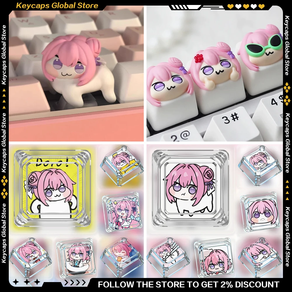 Anime Doro Artisan Keycap resina 3D Kawaii Nikke Doro lindo teclado teclas punto Keycap para niñas teclado reemplazo Keycaps