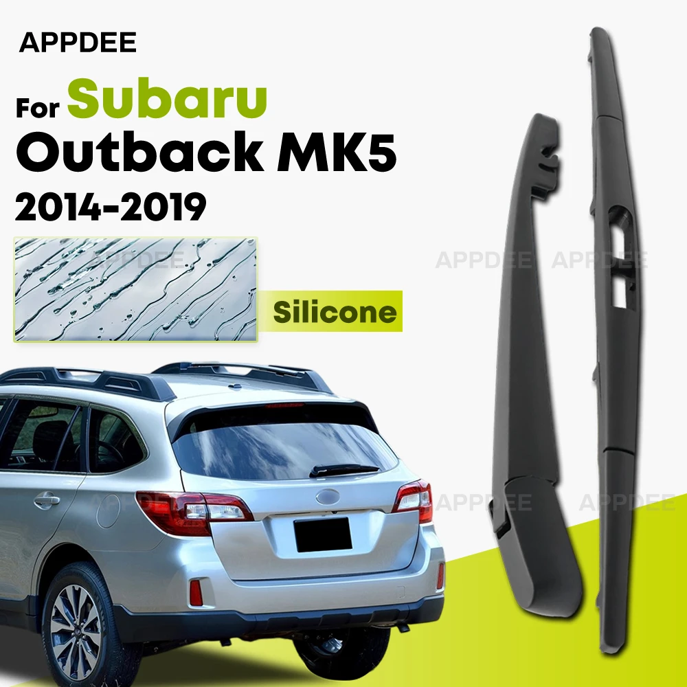 Silicone coated Rear Wiper Blade & Arm Set Kit For Subaru Outback MK5 2014-2019 Windshield Windscreen 14