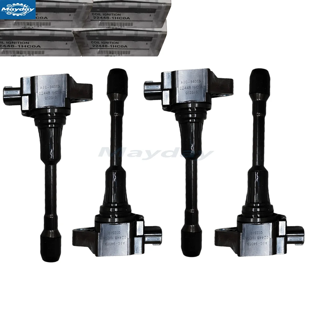 4 Pieces New Ignition Coils For 2012-2019 NISSA-N Vers-a & Versa Note OEM 22448-1HC0A , 22448-1KT1B