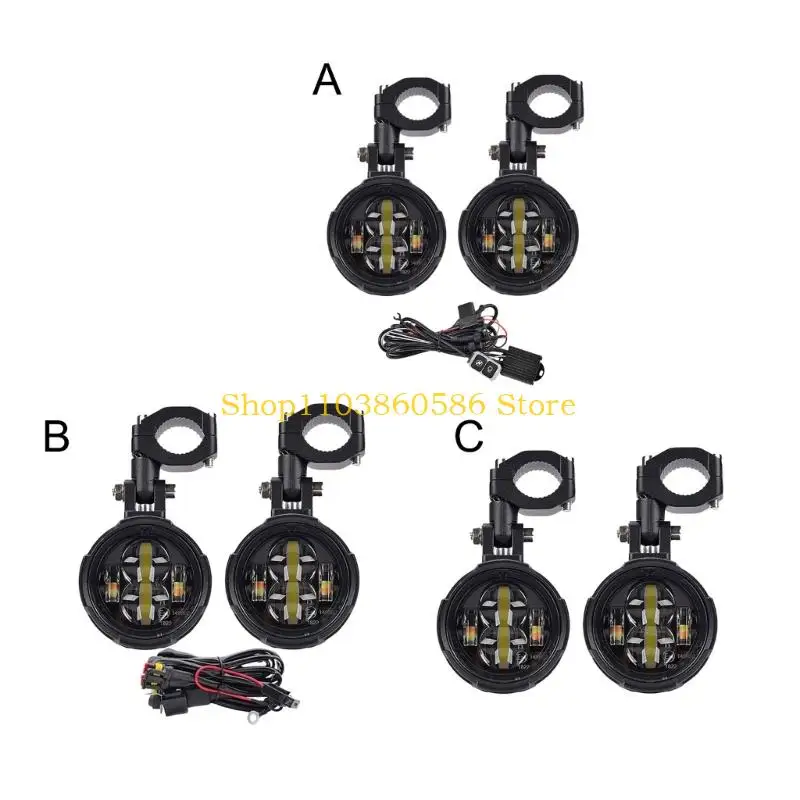 242A Easy Installation Motorcycle Auxiliary Lights with Multiple Lighting Modes IP67 Waterproof Aluminum Alloy Construction