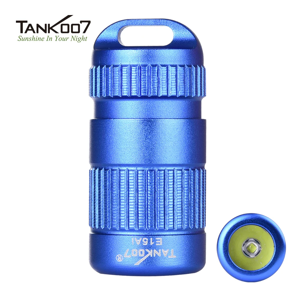 

Tank007 E15 LED keychain flashlight pocket night light rotary switch portable hook outdoor waterproof self-defense emergency