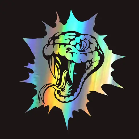 16.4*14.4CM Cool Venom Cobra Car Stickers Snake Viper Vinyl Reflective Decoration Decals Black / Laser