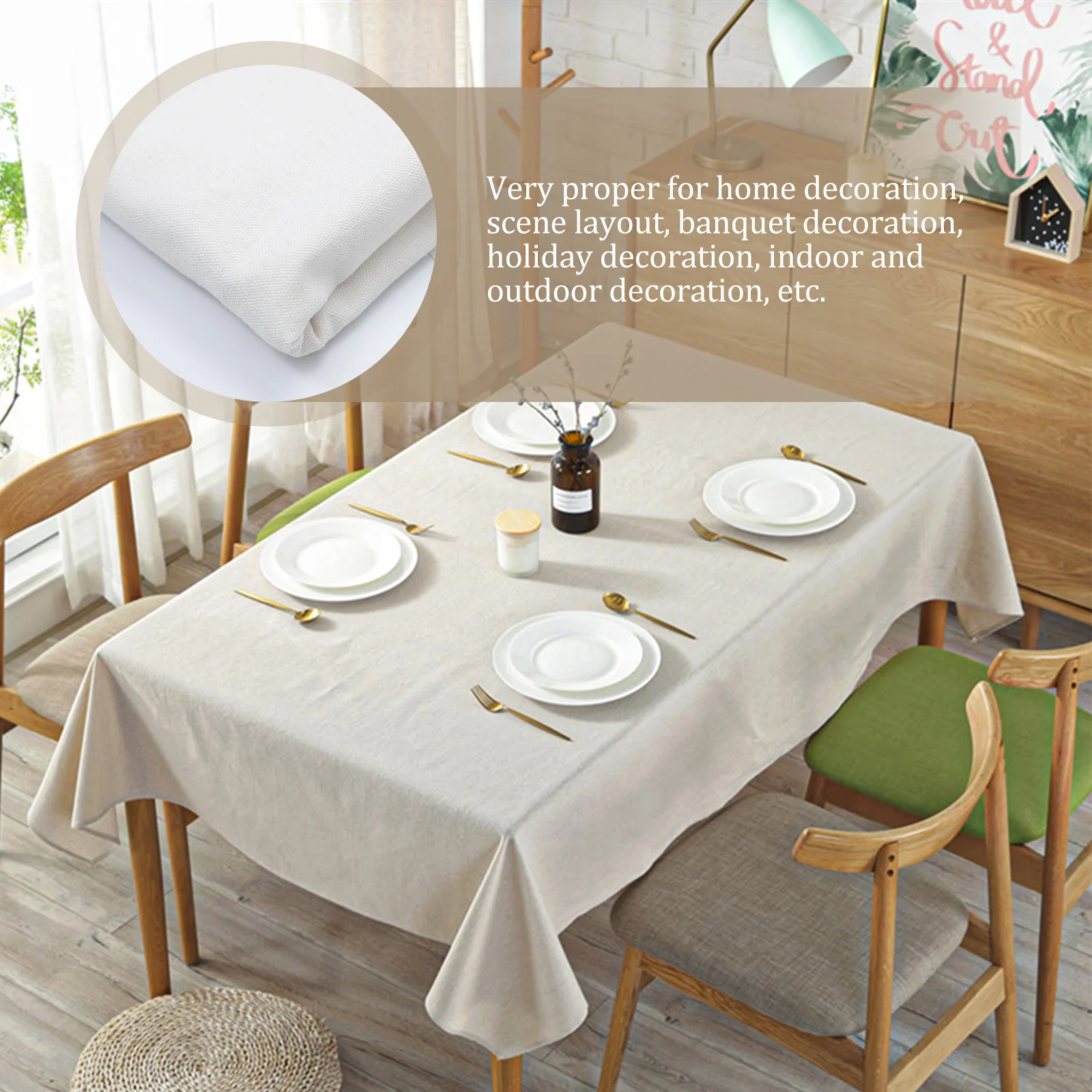 

1Pcs Simple Cotton Linen Tablecloth Dining Table Cover Home Decoration Restaurant Table Mat Simple Tablecloth
