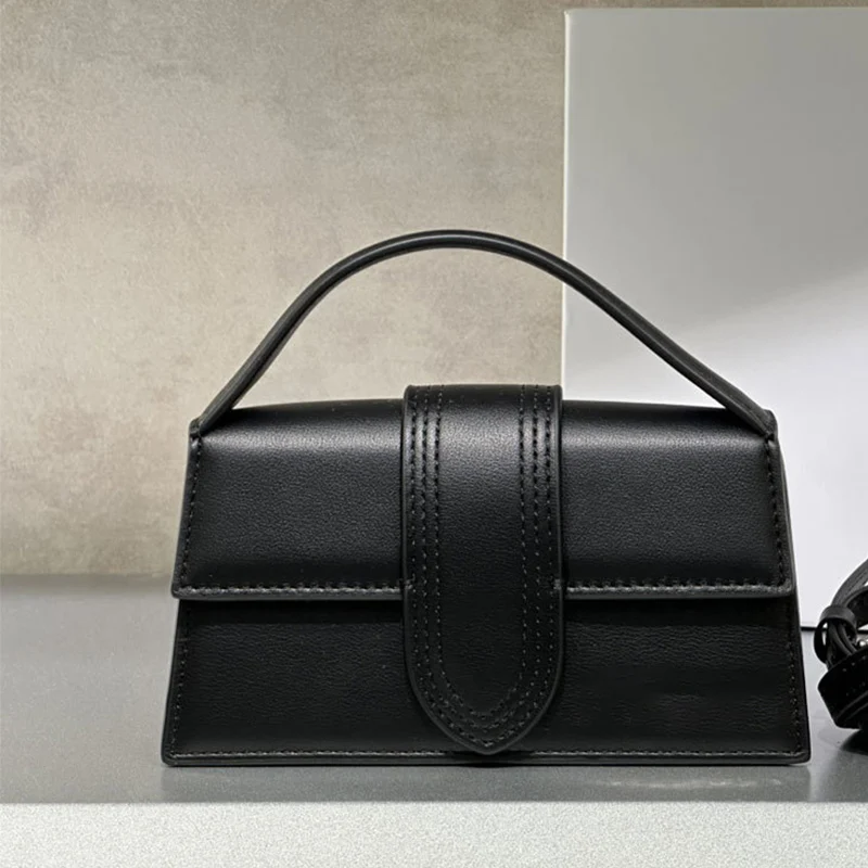 

JA French logo women's niche single-shoulder crossbody bag, flip cover texture hand-held crossbody small square bag