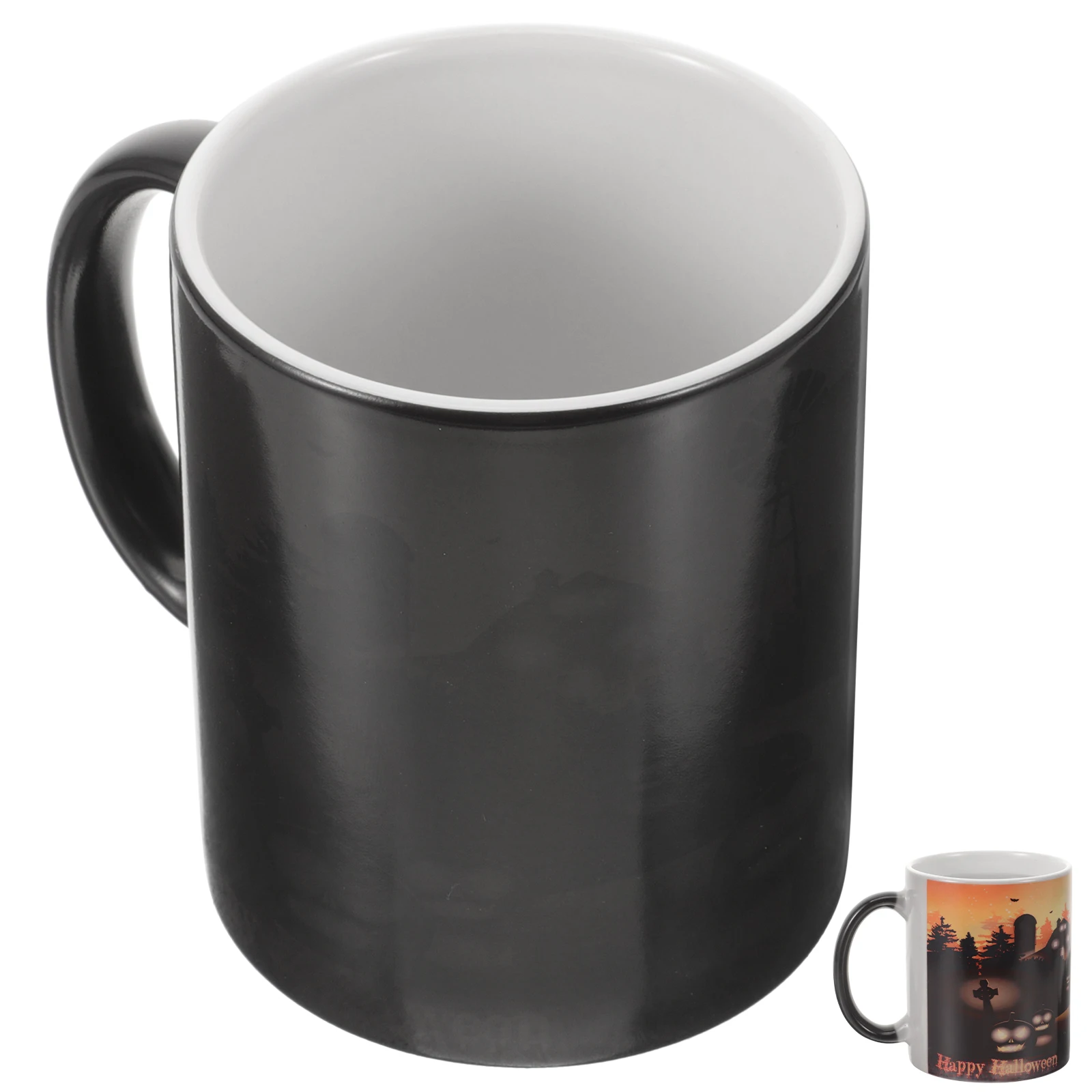 

Heat Sensitive Halloween Theme Coffee Mug Color Changing Ceramic Tea Cup for Home Bakery Coffee Shop Halloween Theme Cup