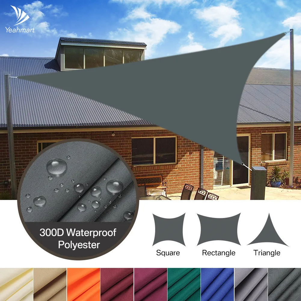 5/3.6/3/2M Triangle Shade Sail Waterproof Sunshade Sail Canopy 98%UV Block Awning with Free Rope for Garden Patio Pergola Gazebo