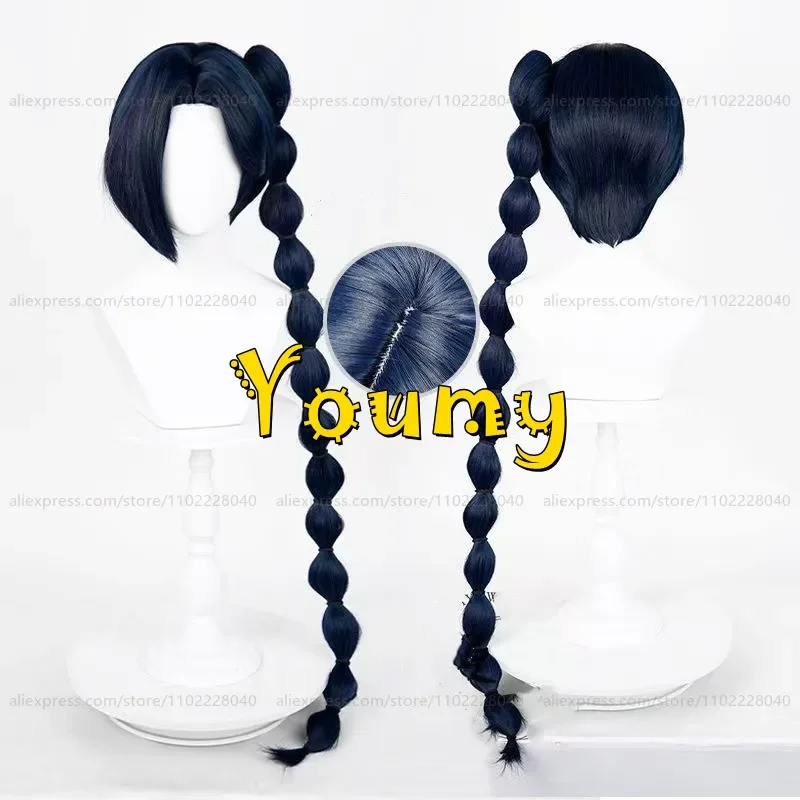 Scissor Seven Plum Blossom Thirteen Wig with Ponytail Dark Blue Wig Cosplay Anime Wigs Heat Resistant Synthetic Wigs