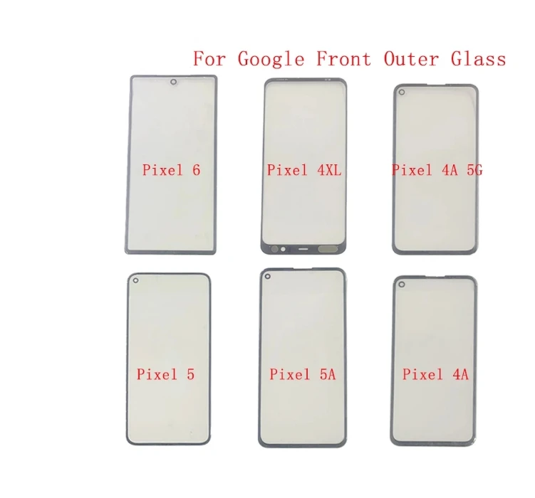 10Pcs Front Outer Glass Lens With OCA Film Touch Panel Cover For Google Pixel 7 6 Pro 5 4XL 5A 4A 5G Pixe 4 3 3XL 3A 3XL