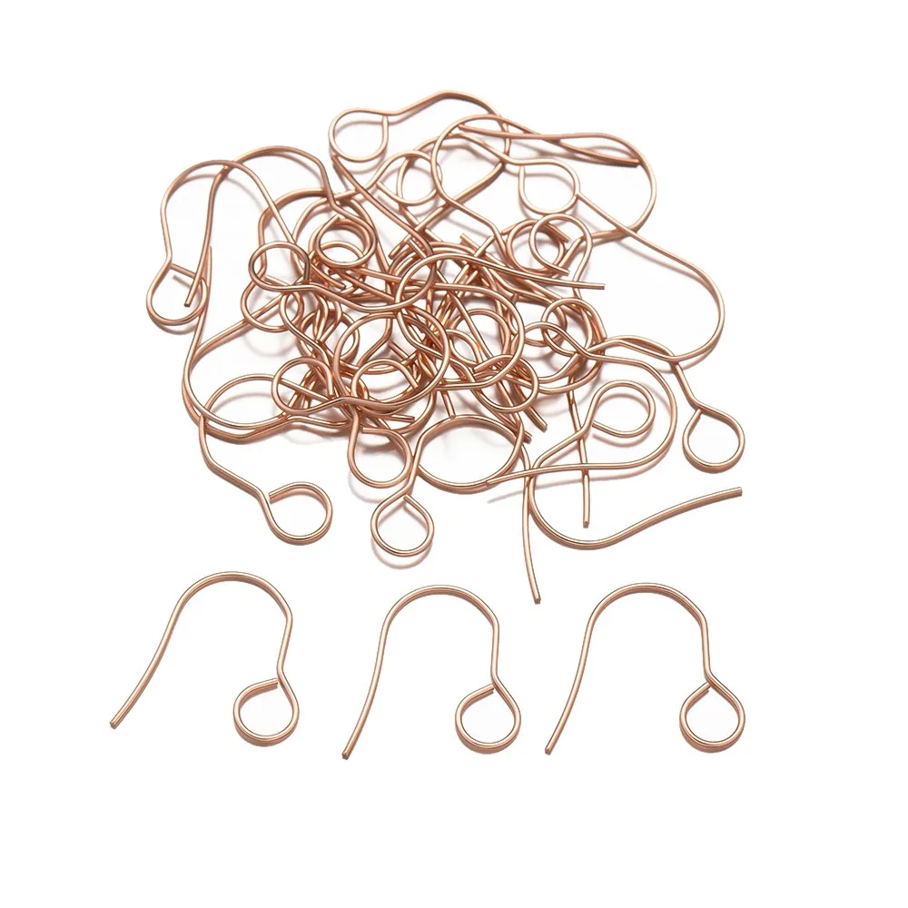 50Pcs/lot Stainless Steel Gold Color Ear Wires Simple Earrings Connector Earwire Hook DIY Jewelry Making Findings Accessories