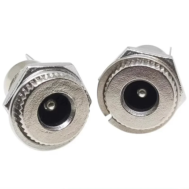 10/50PCS DC099 5.5mm*2.1mm DC Power Jack Socket Female Panel Mount Connector Metal DC-099 Open Hole 11MM 5.5*2.1 5.5*2.5