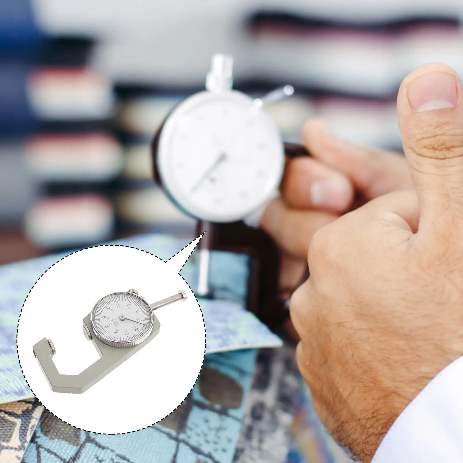 1Pcs Professional Thickness Gauge 0-20Mm Precision Dial Indicator with White Face Fine Graduations for Pearl Beads