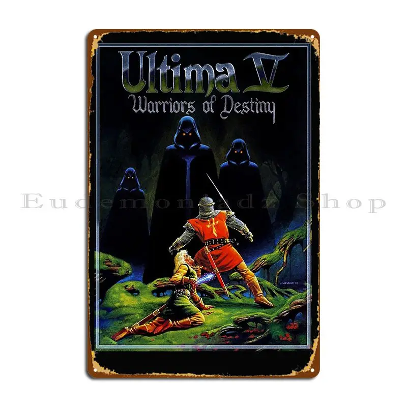 Cubiertas de juego clásicas, placa de Metal Ultima V, diseño de placas de garaje, decoración de pared, póster de letrero de estaño de cine