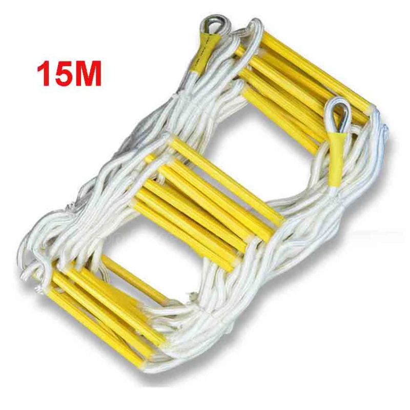 

15M Rescue Rope Ladder 3-4th Floor Escape Ladder Emergency Work Safety Response Fire Rescue Rock Climbing Anti-skid Soft Ladder