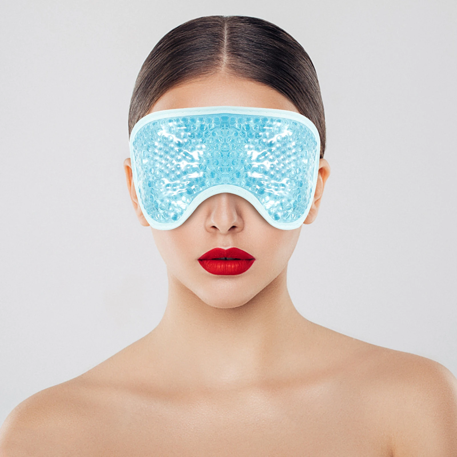 

Reusable PVC Cold Hot Mask Set Pink Face Pack Eye Mask for Beauty soothing puffiness reduction