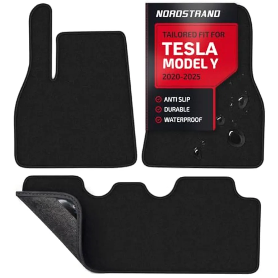 

Коврики для Tesla Model Y 2024-2020 - Индивидуальная 3D-подгонка - Комплект для 1-го и 2-го рядов - Противоскользящая основа - Износостойкий ковровый материал - Все в комплекте