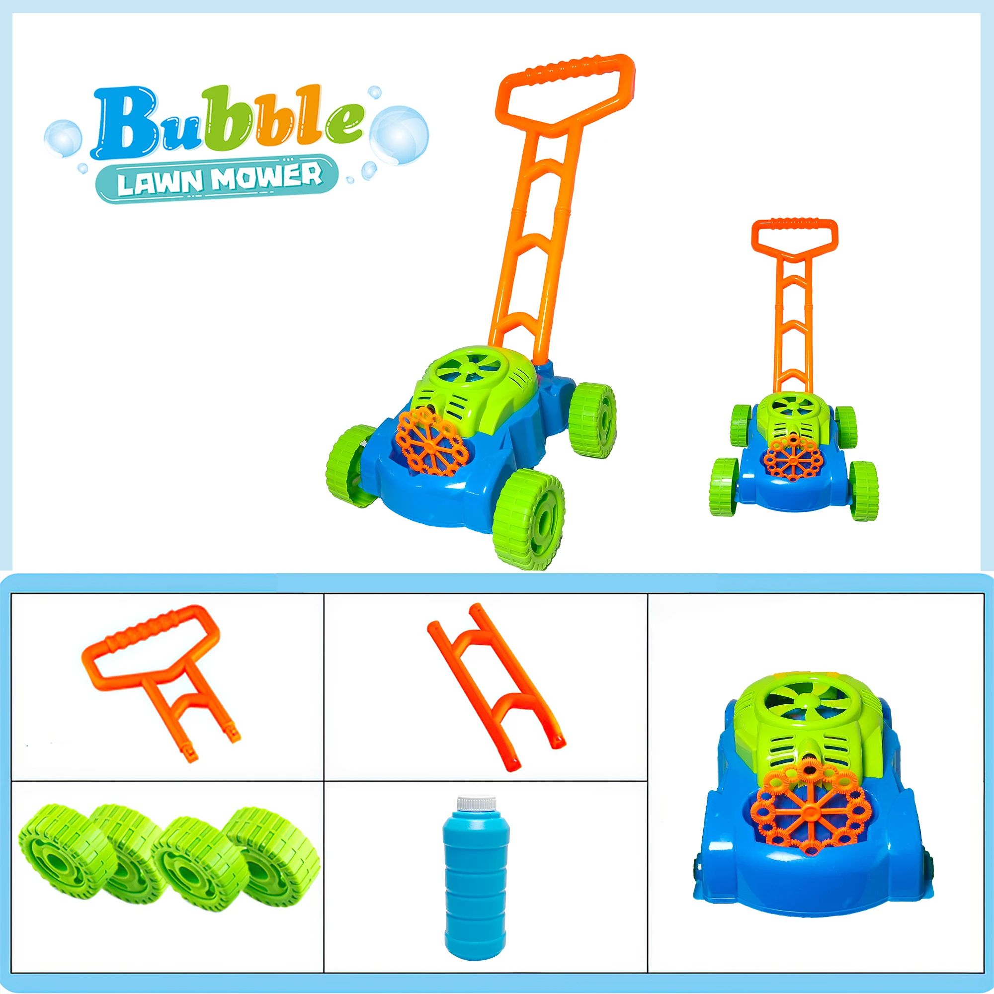 Spielzeug-Luftblasenmaschine für Kinder, Lauflernhilfe, Trolley für Jungen und Mädchen, interaktives neues vollautomatisches Laufspielzeug für den Außenbereich