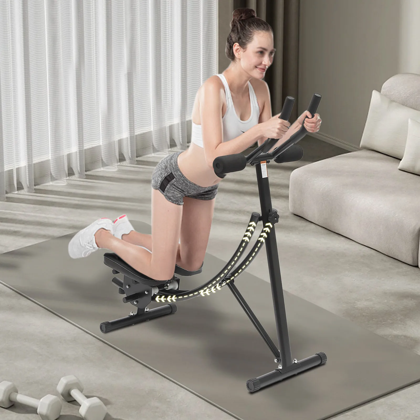 

Ab Exercise Machine with an Intelligent LED Display,Foldable Abdominal Trainer Machine,3 Gears Adjustment Core Trainer Machine