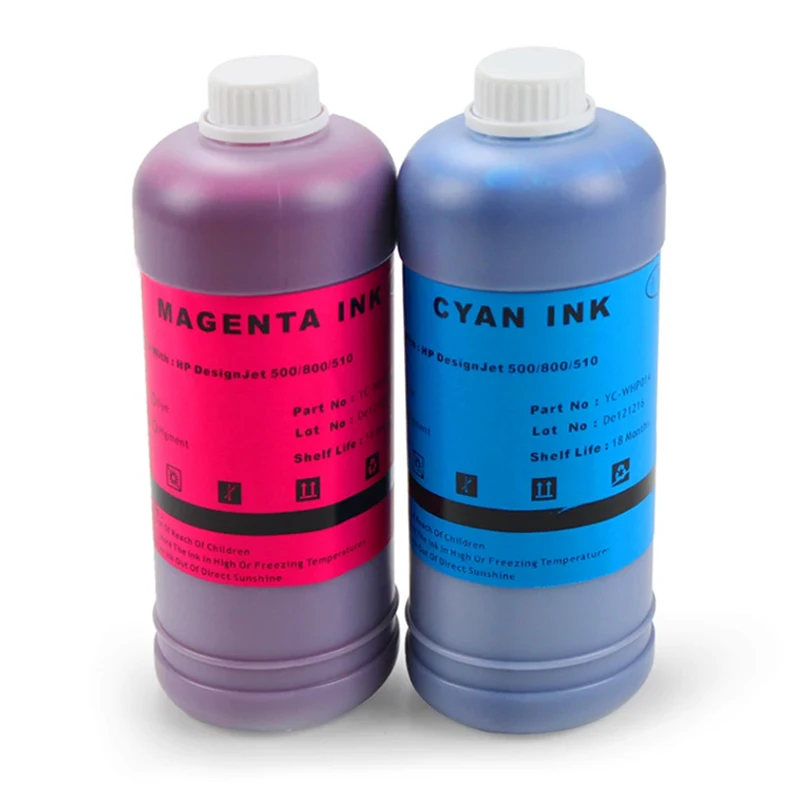 Botella de tinta pigmentada HP82, 4 colores para impresora HP 82, HP Designjet 1000, 500ps, 500, 800ps, 800 ml, 1000ML, ml