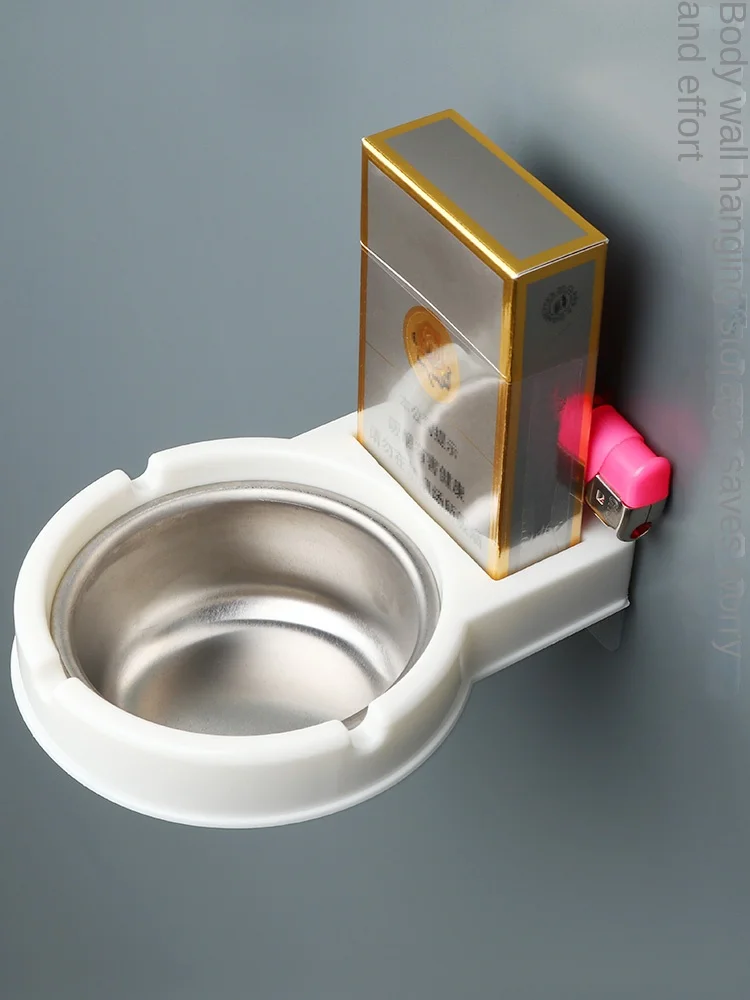 Bathroom Rack Punching-free Bathrooms Wall-mounted Ashtray Household Toilet Bathroom Artifact Department Store Bathroom Ashtray