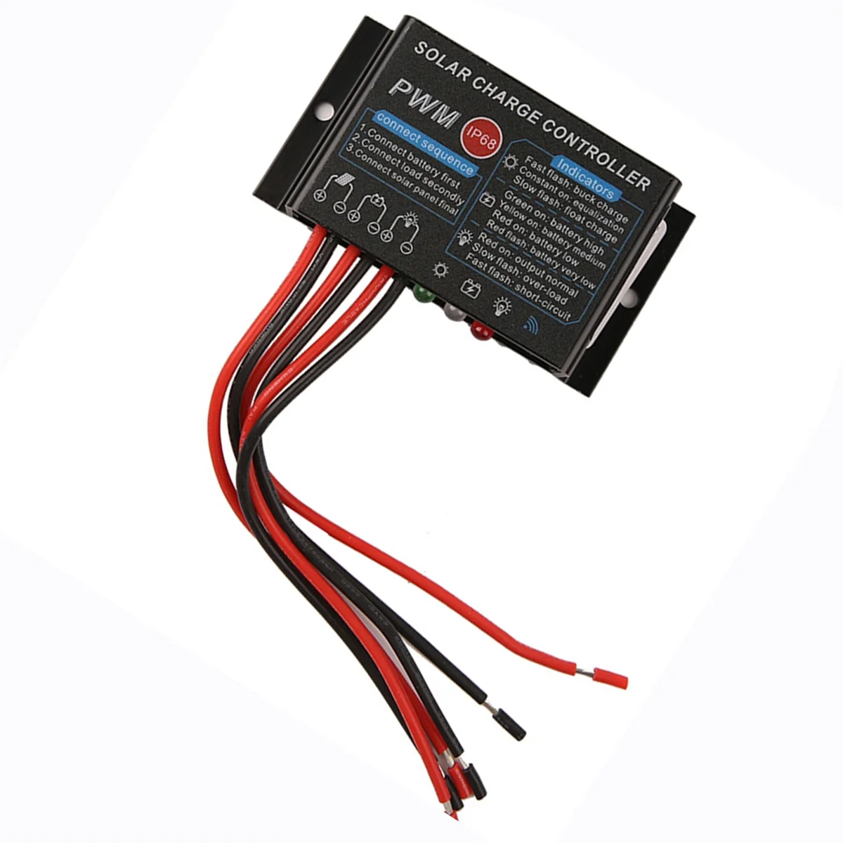 

10A 12V IP67 Waterproof Solar Charge Controller PWM Solar Control Regulator -AT82