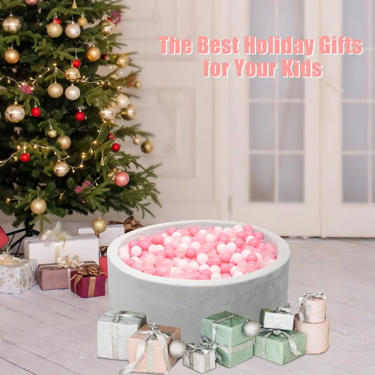 Bolas de bolinhas rosa, 500 contagens para crianças, barraca de brincar, bolas de plástico 500 para poço de bolinhas, bolas coloridas do oceano para bebês, crianças