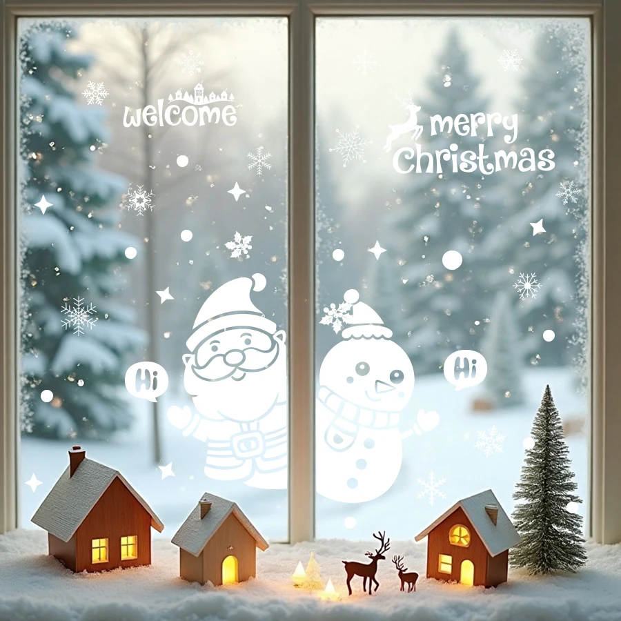 2pcs 2pcs Cute Christmas Santa Window Sticker Static Cling PVC Holiday Decoration For Bedroom Nursery Baby Room Window Home Decor - Aliexpress Deal
