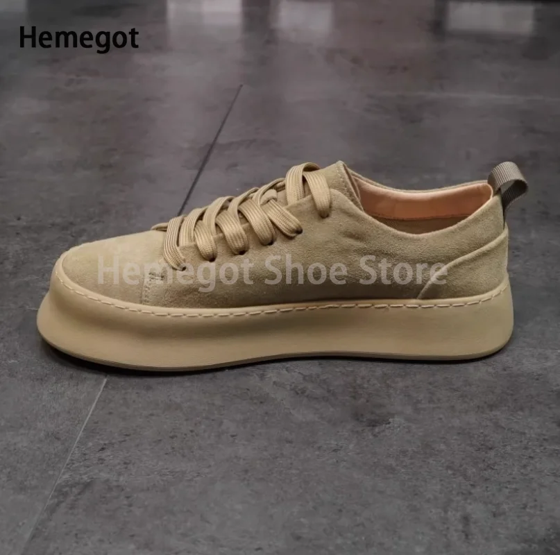 

Thick-Soled Sneakers for Men Lace-Up Platform Casual Shoes Luxurious Handmade Board Shoes Designer Style Newest Men's Shoes