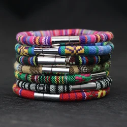 Minimalist Rope Bracelet Men Women 6mm Bohemian Fabric Braclet Bangle Wrap Cloth Braslet Pulsera Tela Festival Accessories Joias