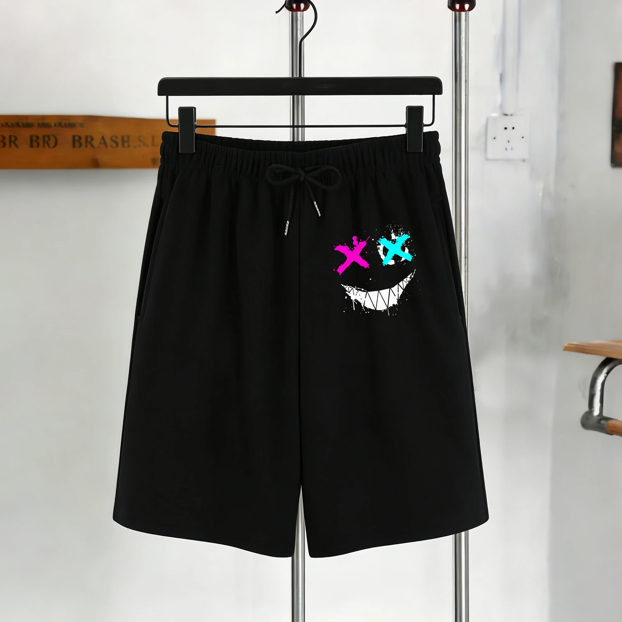 

Мужские летние шорты-джоггеры с карманами и шнурком, мягкие, свободные, унисекс, повседневные, с полосками, для комфортного настроения в любое время