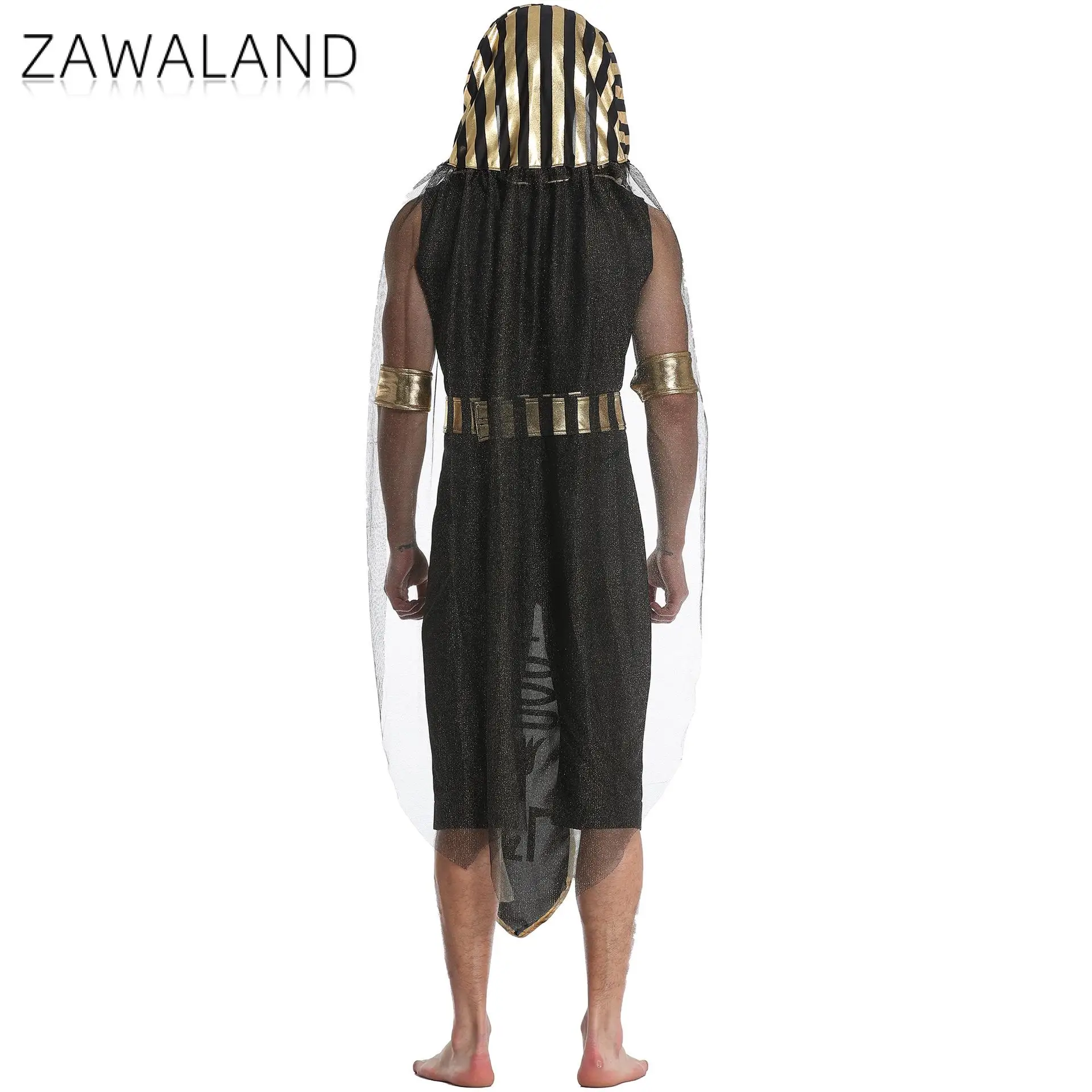 Zawaland Couple Costume Women Arabia Greek Goddess Dress Suit Men Ancient Egyptian Pharaohs Carnival Holiday Stage Outfit