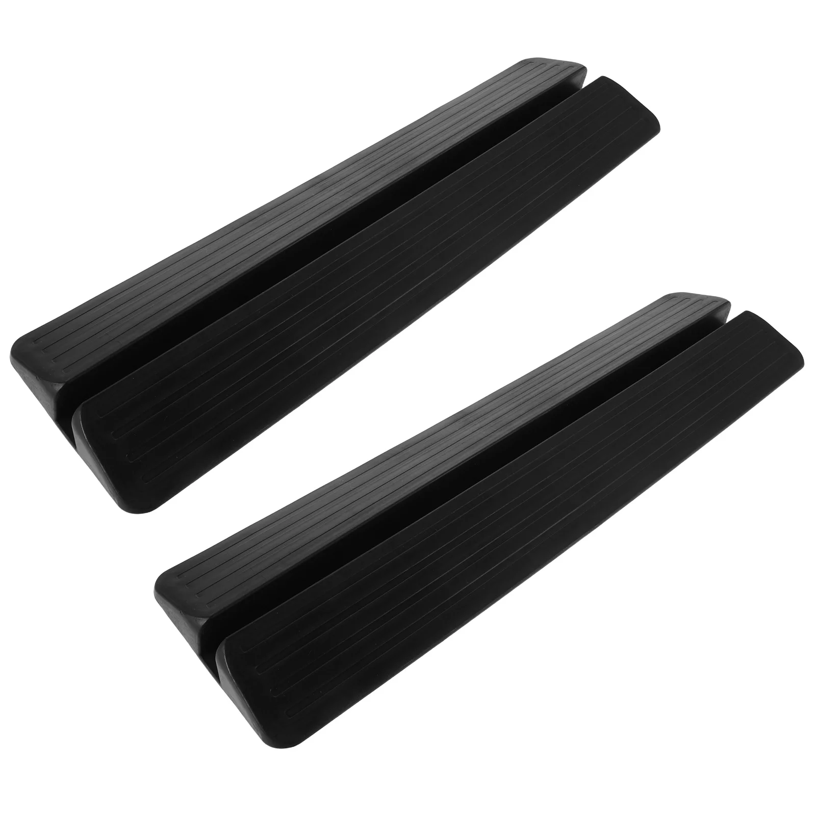 2 個の黒いプラスチック製のスロープ、戸口用ベビーゲートキックプレート保護、滑り止め階段ゲートプロテクター、ペットフェンス