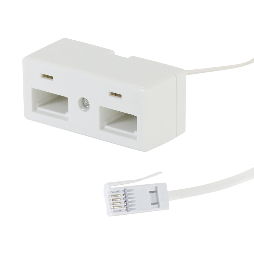 양방향 전화 스플리터 수-듀얼 암 케이블 전화 벽 어댑터, 영국 전화용 흰색 분리기