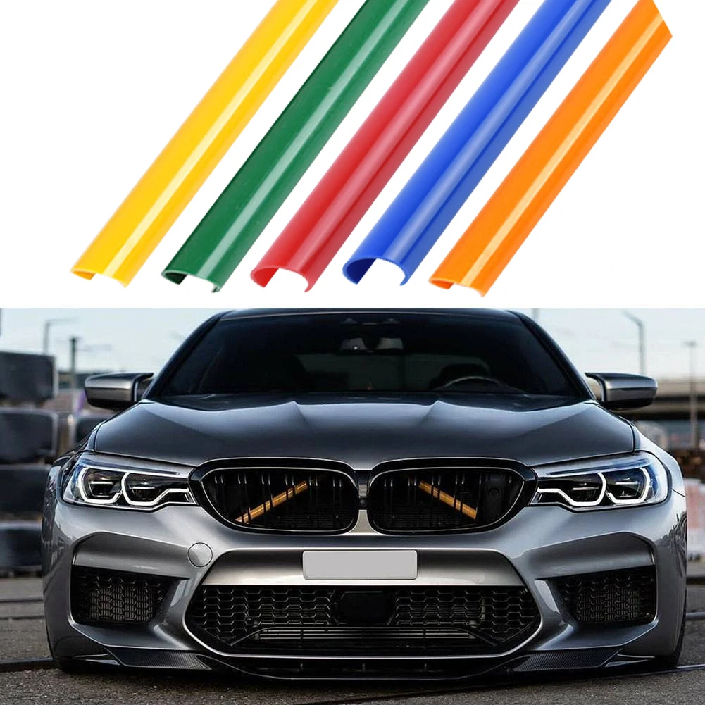 2Pcs Car Front Grille Trim Strips Support Grill Bar V Brace Wrap For BMW E60 E65 E66 Car Sport Styling Decoration Accessories